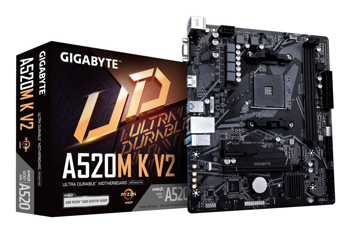Placa Base Gigabyte A520m K V2 Am4 Matx 2xddr4  Pcie 4sata Hdmi Vga 4usb32 4usb2 M2