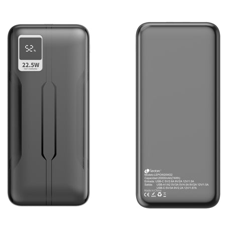 EAN 8436588883322 - Leotec LEPOW20W22K batería externa Polímero de litio 20000 mAh Negro imagen 1