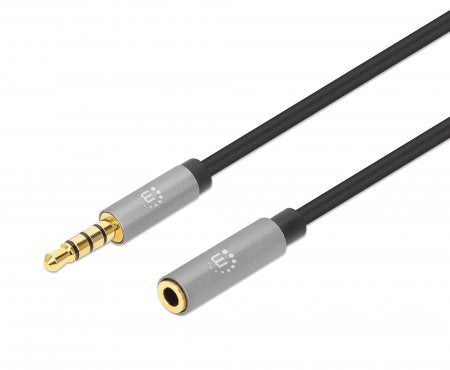 EAN 0766623356022 - Manhattan 356022 cable de audio 1 m 3,5mm Negro, Plata imagen 1