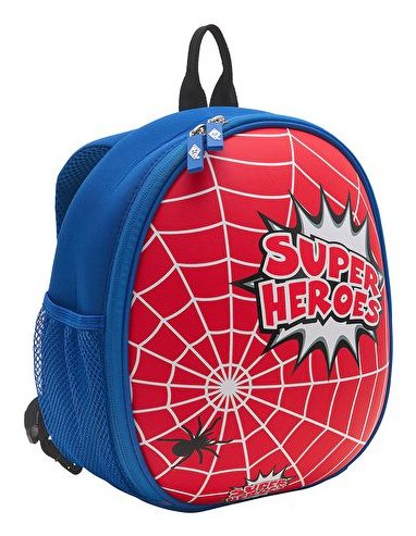 Wedo Kinder-Rucksack Spider Netztaschen Innen Aussen Rot