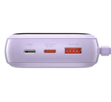 Power Bank  Baseus Qpow 20000mah, Ip, Usb, Usb-C, 20w Z Kablem Ip Fioletowy