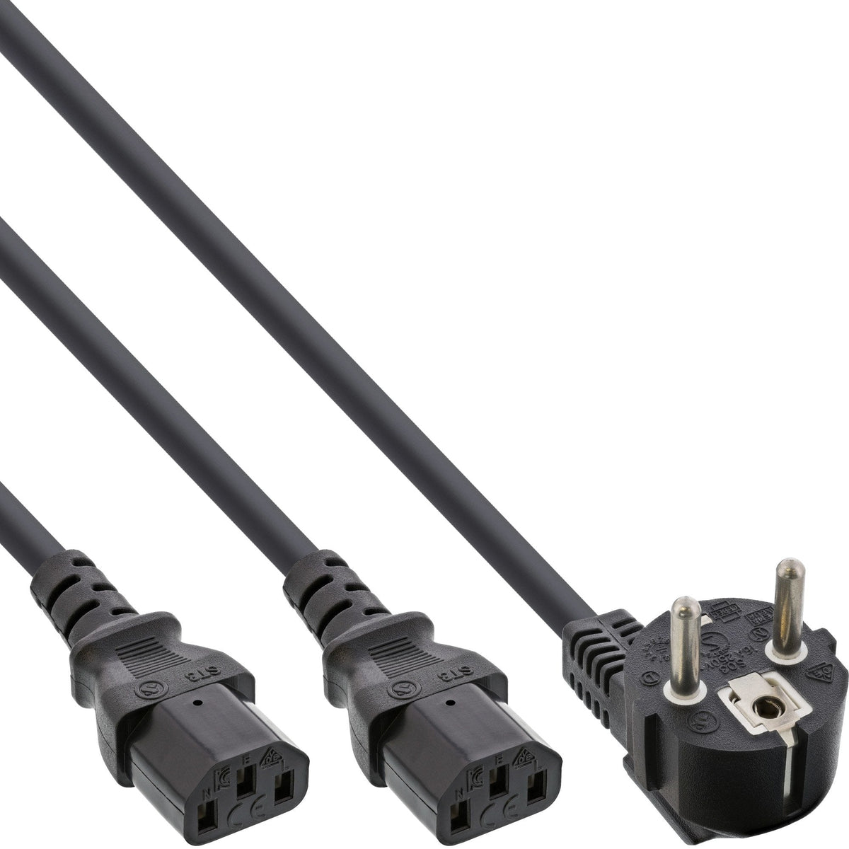Cable En Y De Alimentación De Ca Inline Tipo F Negro 5 M