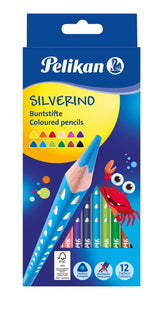 Pelikan Caja De 12 Lapices De Colores Triangulares Finos - Mina Antirotura - Fsc