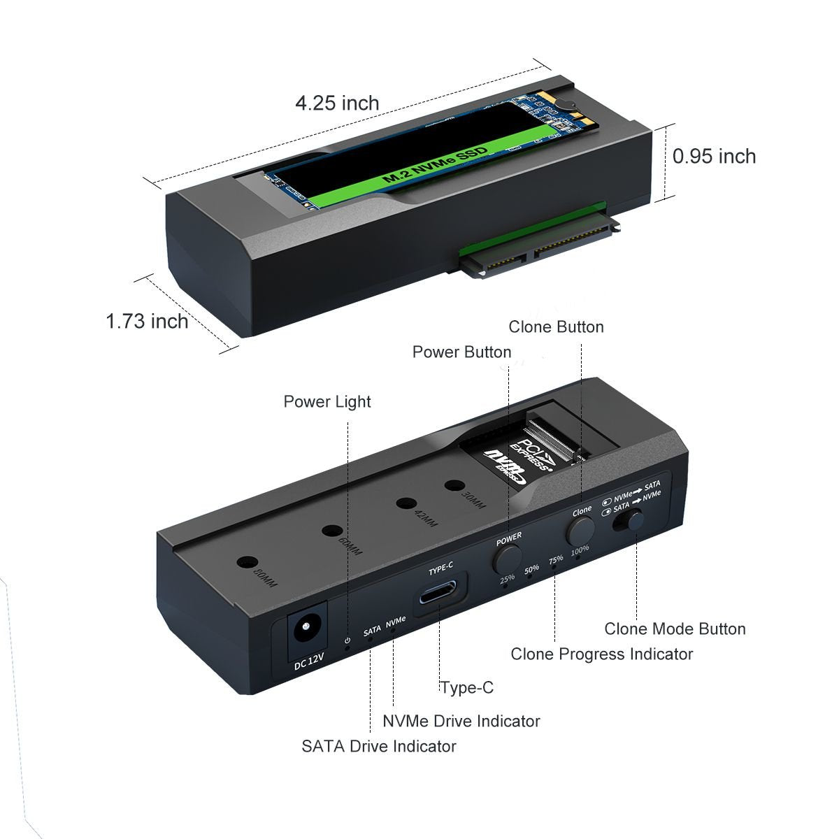 EAN 5715063173633 - CoreParts MS-CLONER-M2-2.5 duplicador de datos y soporte Negro imagen 2