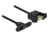 Delock Cable Usb 2.0 Micro-B Buchse Zum Einbau > Usb 2.0 A Buchse Zum Einbau 1 M