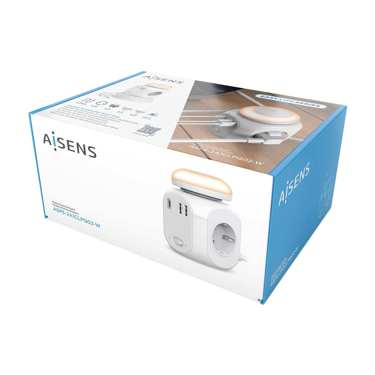 EAN 8436574709223 - AISENS ASPS-2A1CLPQ02-W base múltiple 1,8 m 4 salidas AC Interior imagen 6