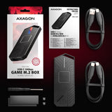 EAN 8595247908544 - Axagon EEM2-GAM, USB-C 10Gbps - NVMe & SATA SSD GAME M.2 box, bezšroubkový Caja externa para unidad de es imagen 21