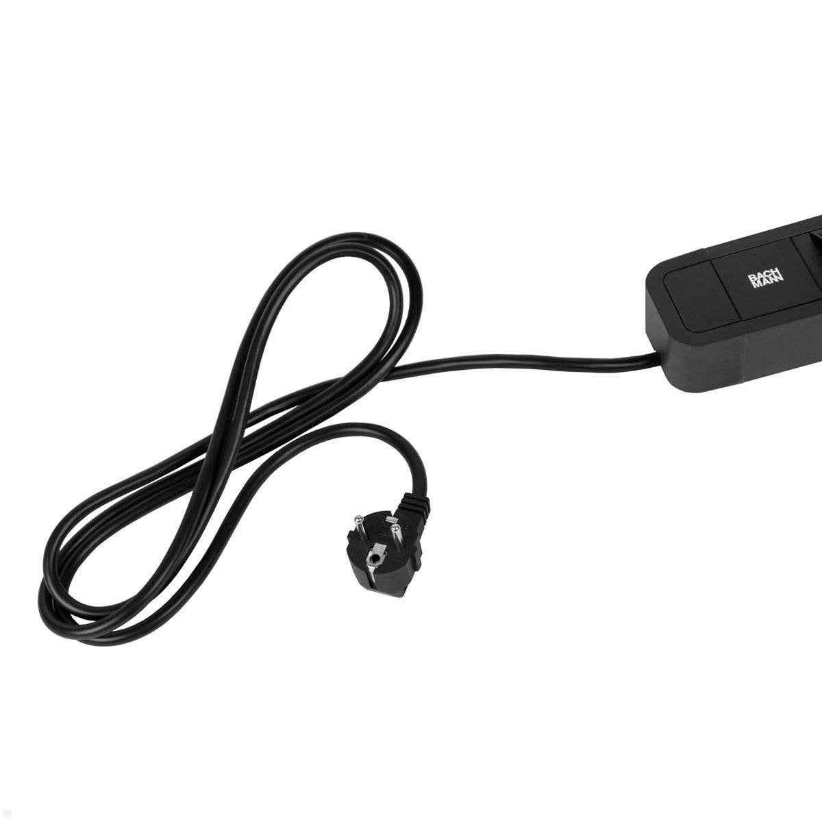 Regleta De Enchufes Bachmann Primo 2 Alu, 6 Vías, Negra, 2,0 M, Sin Interruptor