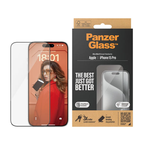 EAN 5711724028106 - PanzerGlass ® Screen Protector iPhone 15 Pro | Ultra-Wide Fit w. EasyAligner Protector de pantalla Apple  imagen 2