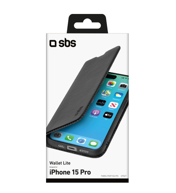 Sbs Book Wallet Lite Iphone 15 Pro Negro