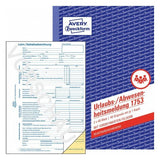 Avery Zweckform Urlaubs-/Abwesenheitsberichtsformular - 40 Hoja - A5 (148 X 210 Mm)