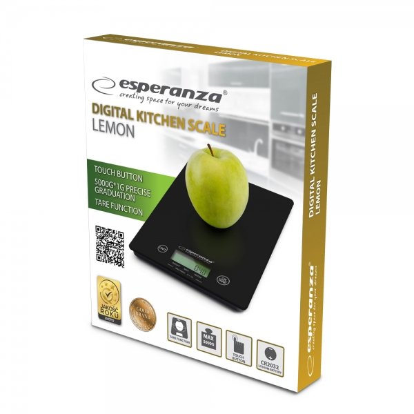 Báscula De Cocina Esperanza Eks002k Electrónica Rectángular  Negro