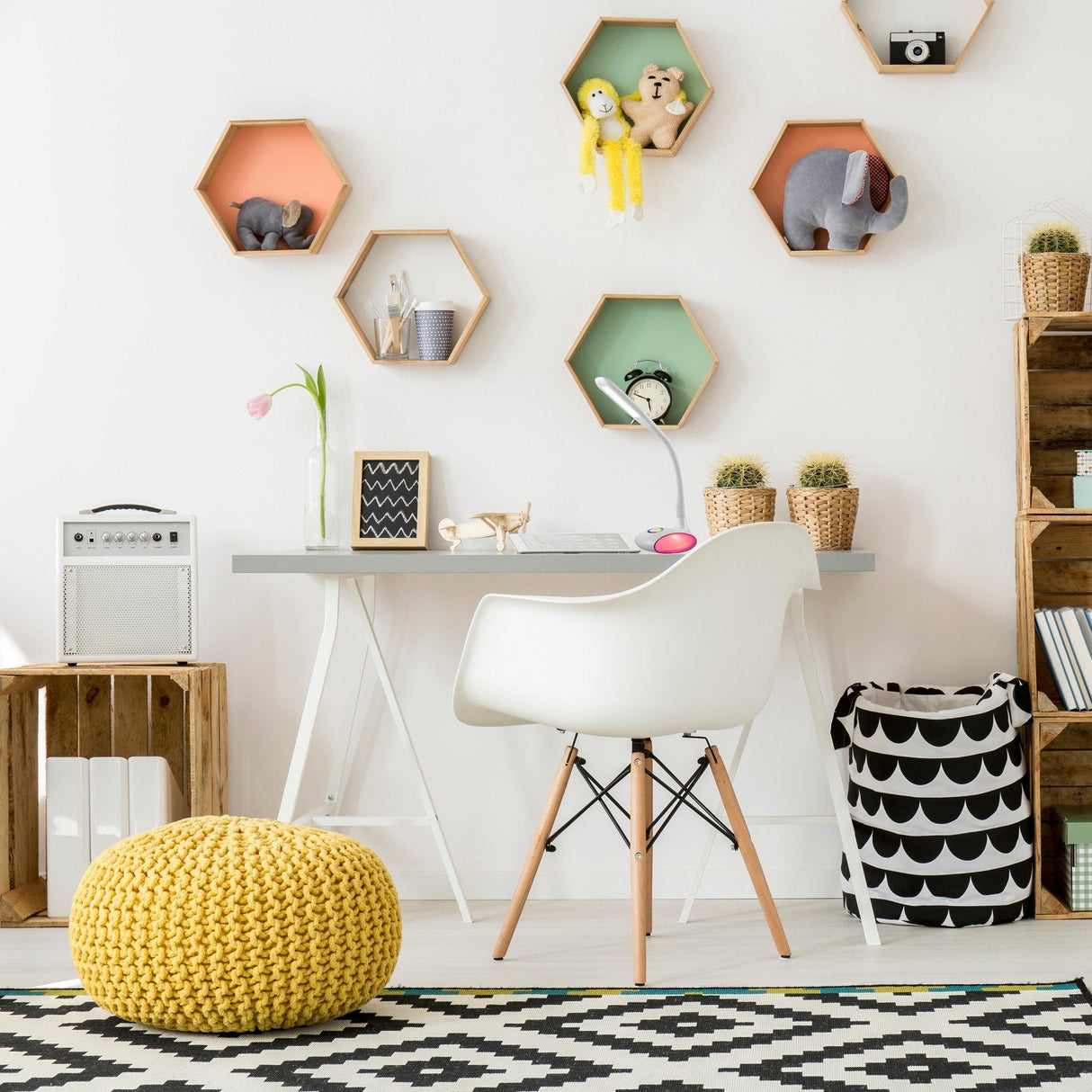 Activejet Lámpara De Escritorio Led Venus Grey Con Base Rgb