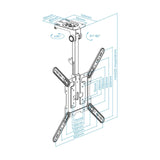 Tooq Soporte Techo Pantalla 23-55 Giro 180º - Inclinable - Negro