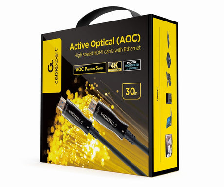EAN 8716309124485 - Gembird CCBP-HDMI-AOC-30M-02 cable HDMI HDMI tipo A (Estándar) Negro imagen 1