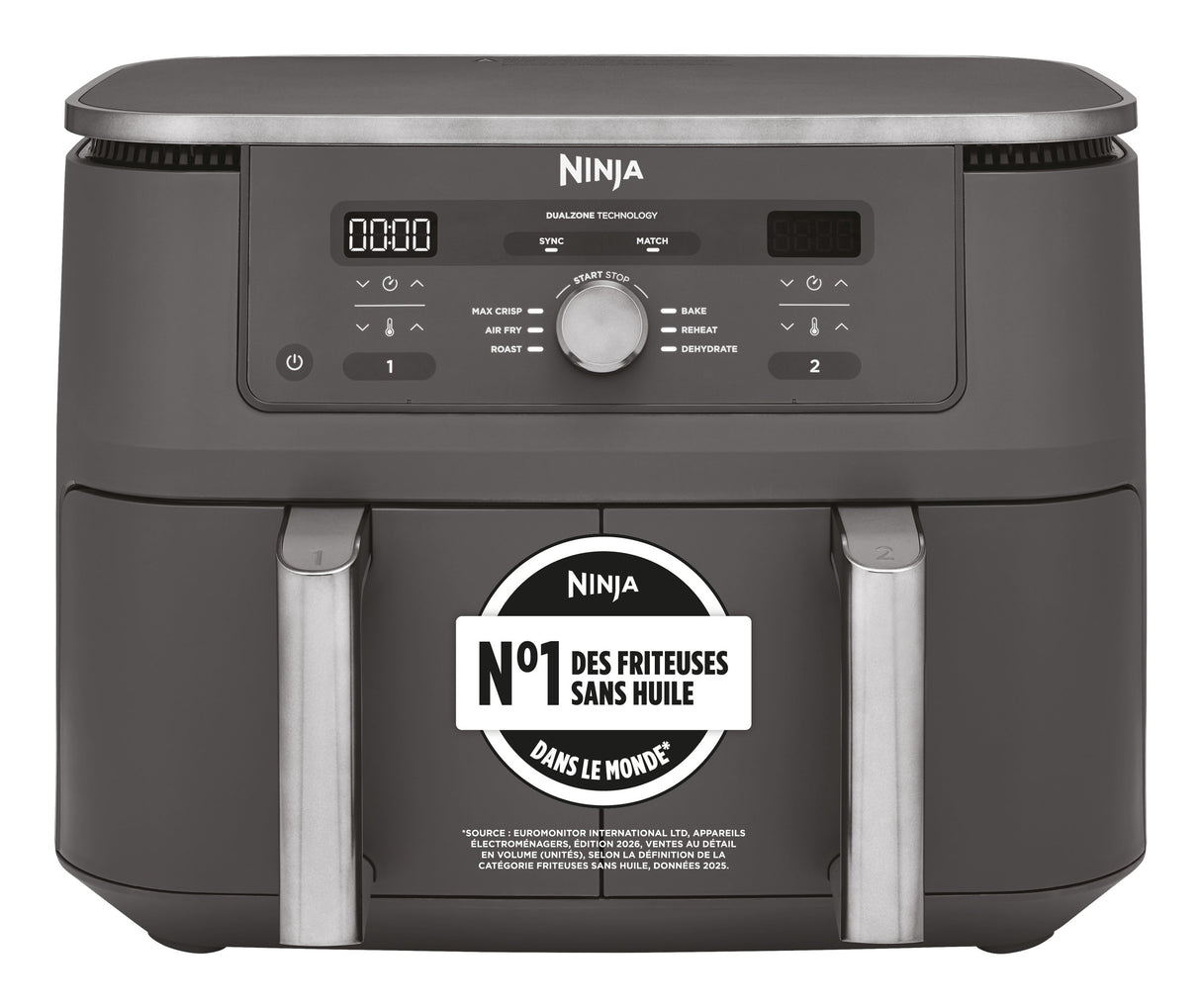 EAN 0622356322676 - Ninja DZ400EU freidora Doble 9,5 L Independiente 2470 W Freidora de aire caliente Gris imagen 9
