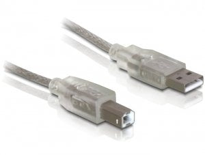 Delock Cable Usb 2.0 Typ-A Macho > Usb 2.0 Typ-B Macho 0,5 M Transparente