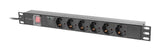Lanberg Pdu Rack 19" 1u 10a 6x Schuko Negro C14 2m