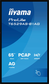 Iiyama T6529as-B1ag Pantalla De Señalización Panel Plano Interactivo 163,8 Cm (64.5") Led Wifi 500 Cd / M² 4k Ultra Hd Negro Pantalla Táctil Procesador Incorporado Android 24/7