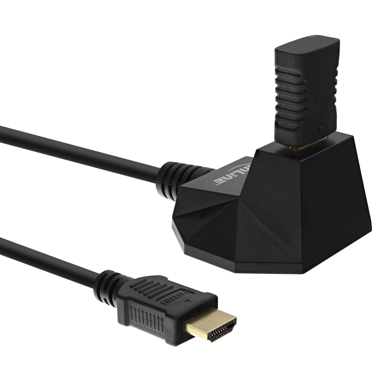 Estación Hdmi Inline, Cable Hdmi De Con Ethernet, M/F, Negro, Contactos Dorados, 1 M