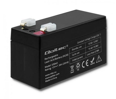 EAN 5901878530406 - Qoltec 53040 batería para sistema ups Sealed Lead Acid (VRLA) 12 V 1,3 Ah imagen 1