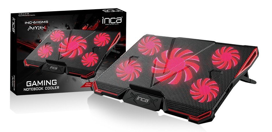 Base Refrigeradora Portatil Inca Arrax Gaming Notebook Cooler 5x Fan