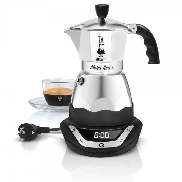 Cafetera Italiana Eléctrica Bialetti Moka Temporizador (365 W; Plateado)