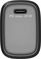 Cargador  25w Usb 1 Puert. Usb-C Negro Gan Fc Pd Salida Lateral Goobay