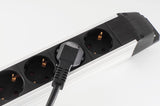 4er Regleta De Enchufes Alu 2x Usb Negro