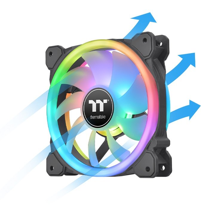 Ventilador Thermaltake Swafan 14 Rgb 140x140x25, Pack 3 + Controlador Cl-F138-Pl14sw-A