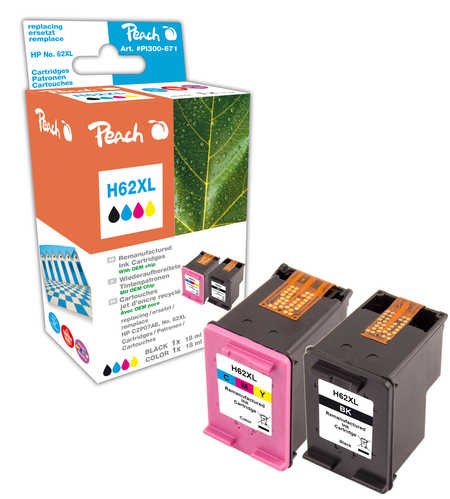EAN 7640169584183 - Peach 0F319639 cartucho de tinta 2 pieza(s) Negro, Cian, Magenta, Amarillo imagen 1