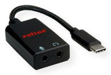 Roline Adapter Usb Typ C - 2x 3,5mm Audio, St Bu, 0,13 M