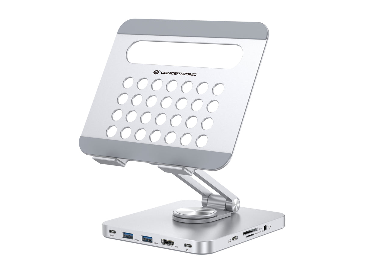 Docking Usb-C Soporte Conceptronic 1xhdmi4k 2xusb-A 3.0 1xusb-C 1xusb-C Pd100w 1x3,5mm 1xsd/Sdmicro