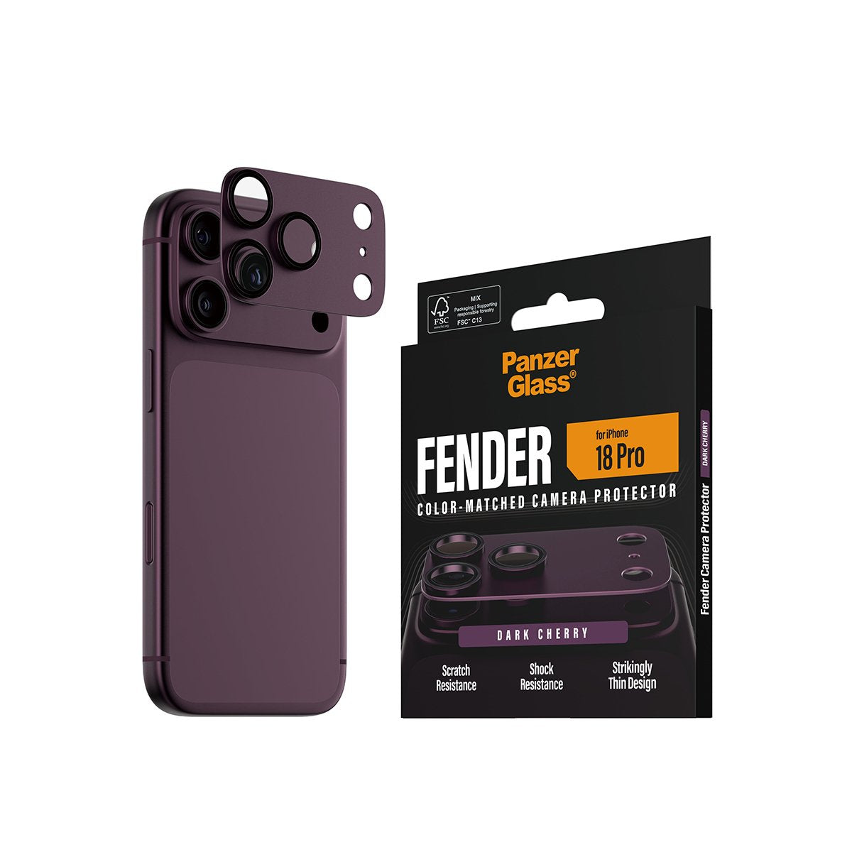 Panzerglass Fender Ip 18 Pro Dark Cherry Kameraschutz
