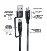Coolbox Cable Usb-C A Usb-C 1.8m 60w Trenzado Adaptador Usb-A