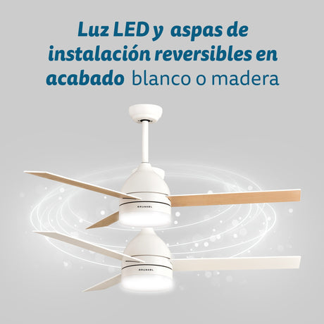 EAN 8426156017709 - Grunkel SKYECO-52 ventilador Blanco, Madera imagen 7