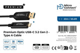 EAN 5704174889991 - Microconnect MC-USB3.2CA20OP cable USB USB 3.2 Gen 2 (3.1 Gen 2) 20 m USB A USB C Negro imagen 3