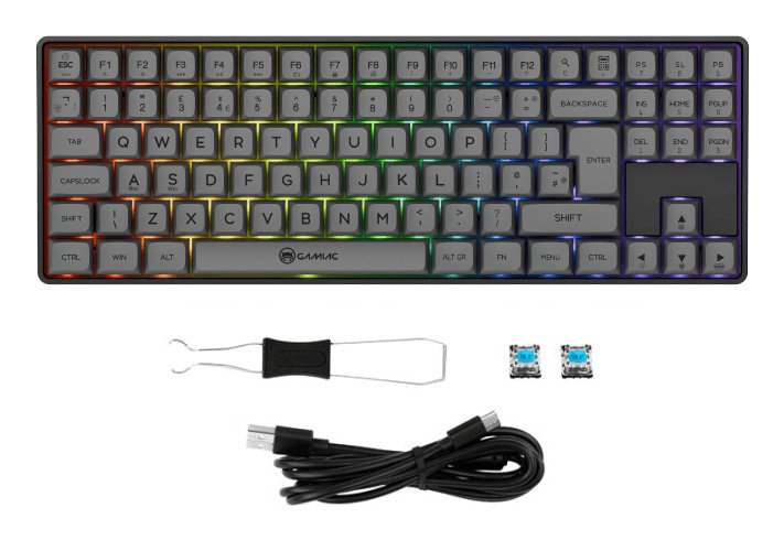 Teclado Mecánico Gamiac Tkl Rgb90g Kailh Blue Negro/Cinzent