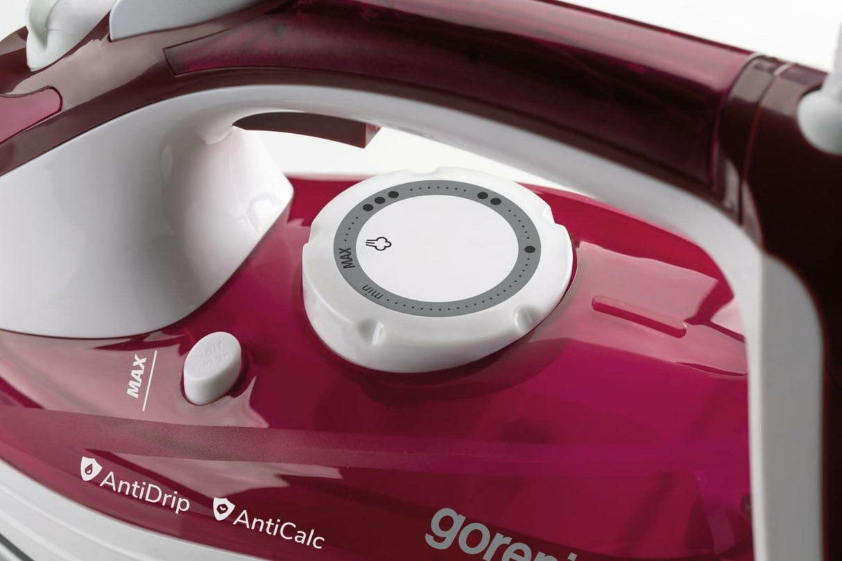 Plancha De Vapor Gorenje Sih3000rbc Plancha De Vapor, 3000 W, Capacidad Del Depã³sito De Agua 350 Ml, Vapor Continuo 40 G/Min, Rojo/Blanco