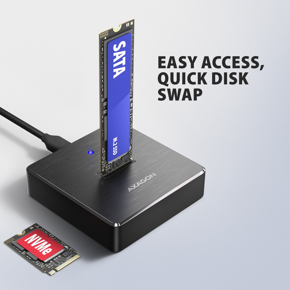 Adsa-M2c11 Base De Conexión Usb-C 3.2 Gen 2 Alu - 1 X Nvme /Sata M.2 10gbps