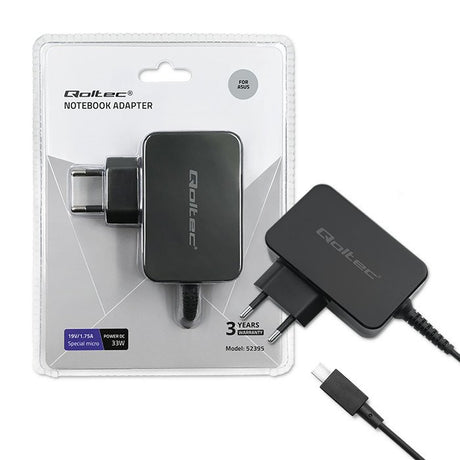 EAN 5901878523958 - Qoltec 52395 cargador de dispositivo móvil Portátil Negro Corriente alterna Interior imagen 1