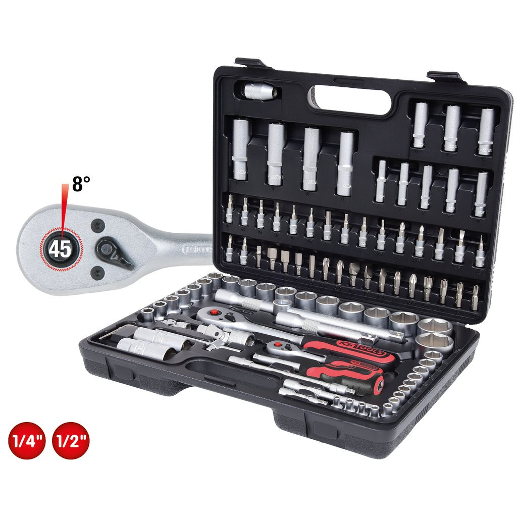 Ks Tools 1/4 +1/2  Socket Wrench -Set 96-Pieces
