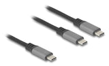 Delock Usb-C Y-Cable 1 X Stecker Zu 2 X Stecker Pd 3.0 100 W Intelligente Stromaufteilung 1,2 M