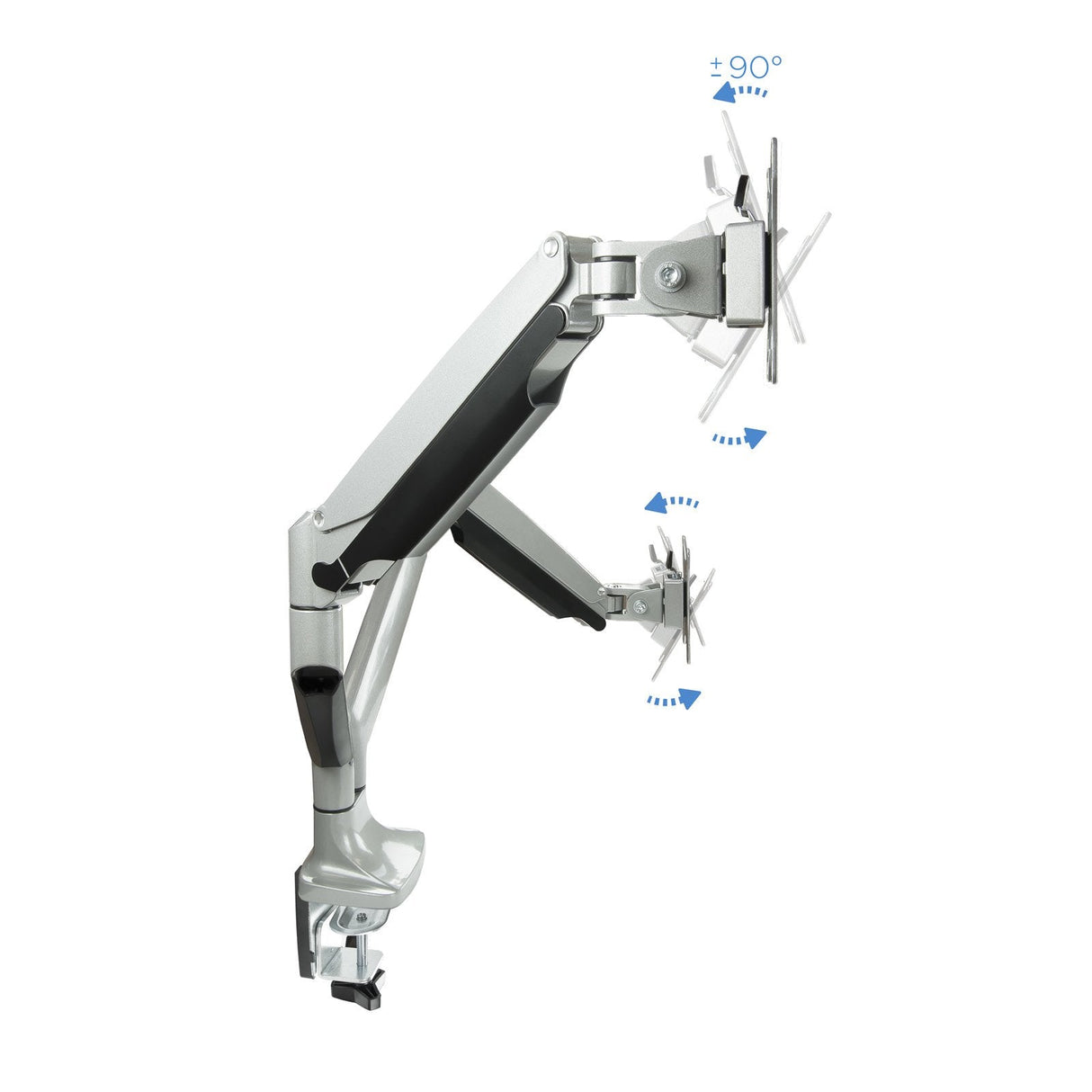 Tooq Soporte De Mesa Con Brazos Articulados Para 2 Monitores De 13"-32" - Giratorio E Inclinable - Piston De Gas - Peso