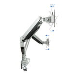 Tooq Soporte De Mesa Con Brazos Articulados Para 2 Monitores De 13"-32" - Giratorio E Inclinable - Piston De Gas - Peso