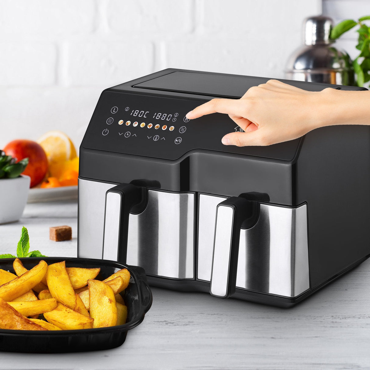Extralink Home Air Fryer 10l (6l+4l) Eu Sj-1000 2500w