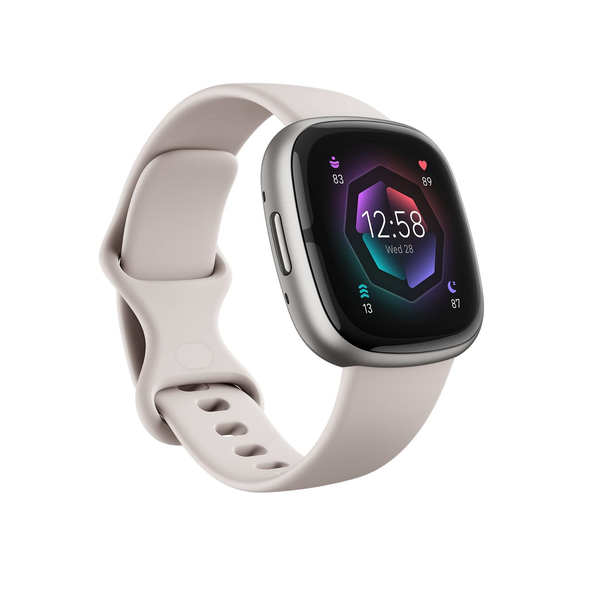 Smartwatch Fitbit Sense 2 Lunar White / Platinum
