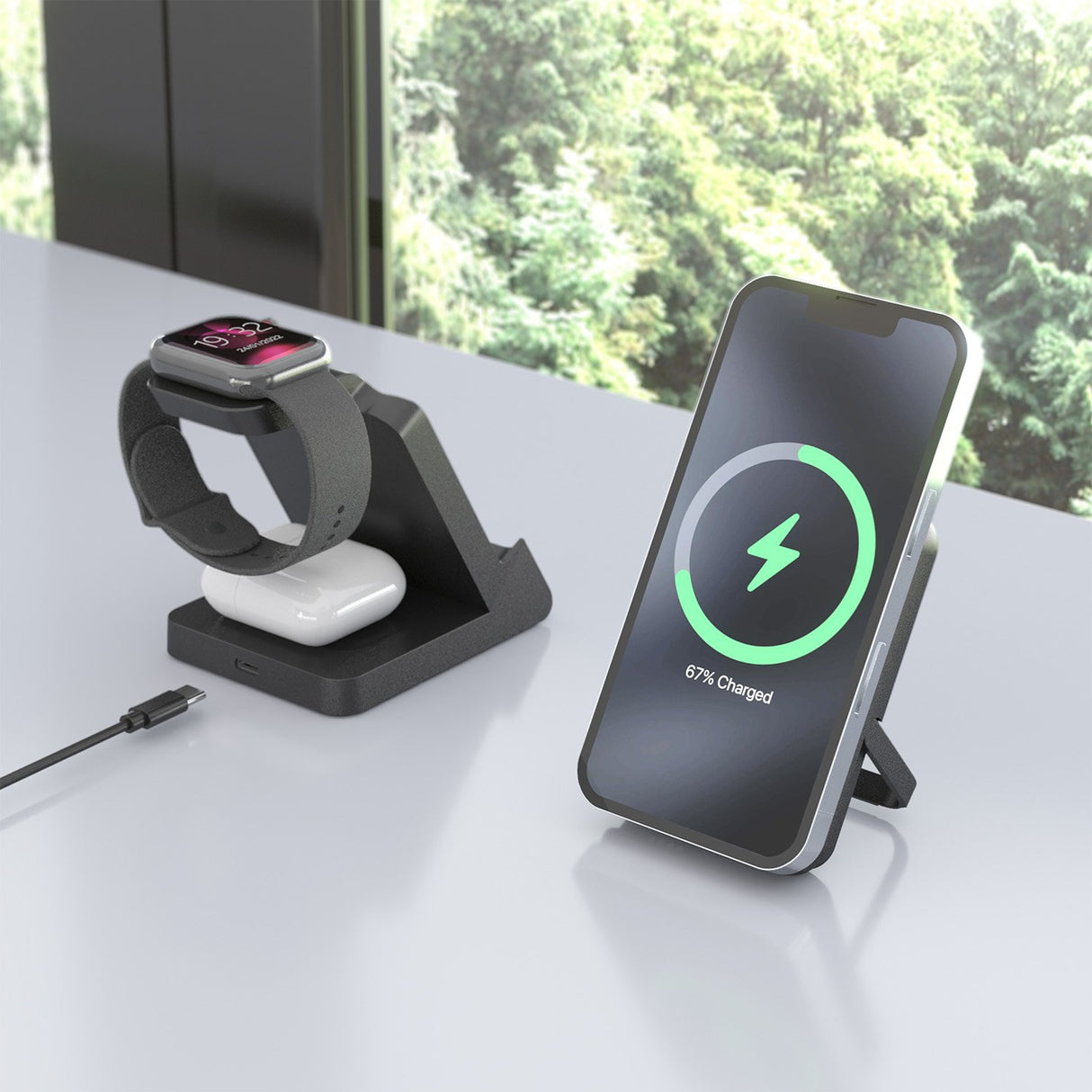 EAN 8435739903513 - AISENS ASCH-15W4WC064-BK cargador de dispositivo móvil Auriculares, Smartphone, Reloj inteligente Cargado imagen 7