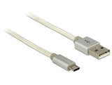 Delock Cable De Datos Y Carga Usb 2.0 Tipo-A> Micro-B Blanco 50cm