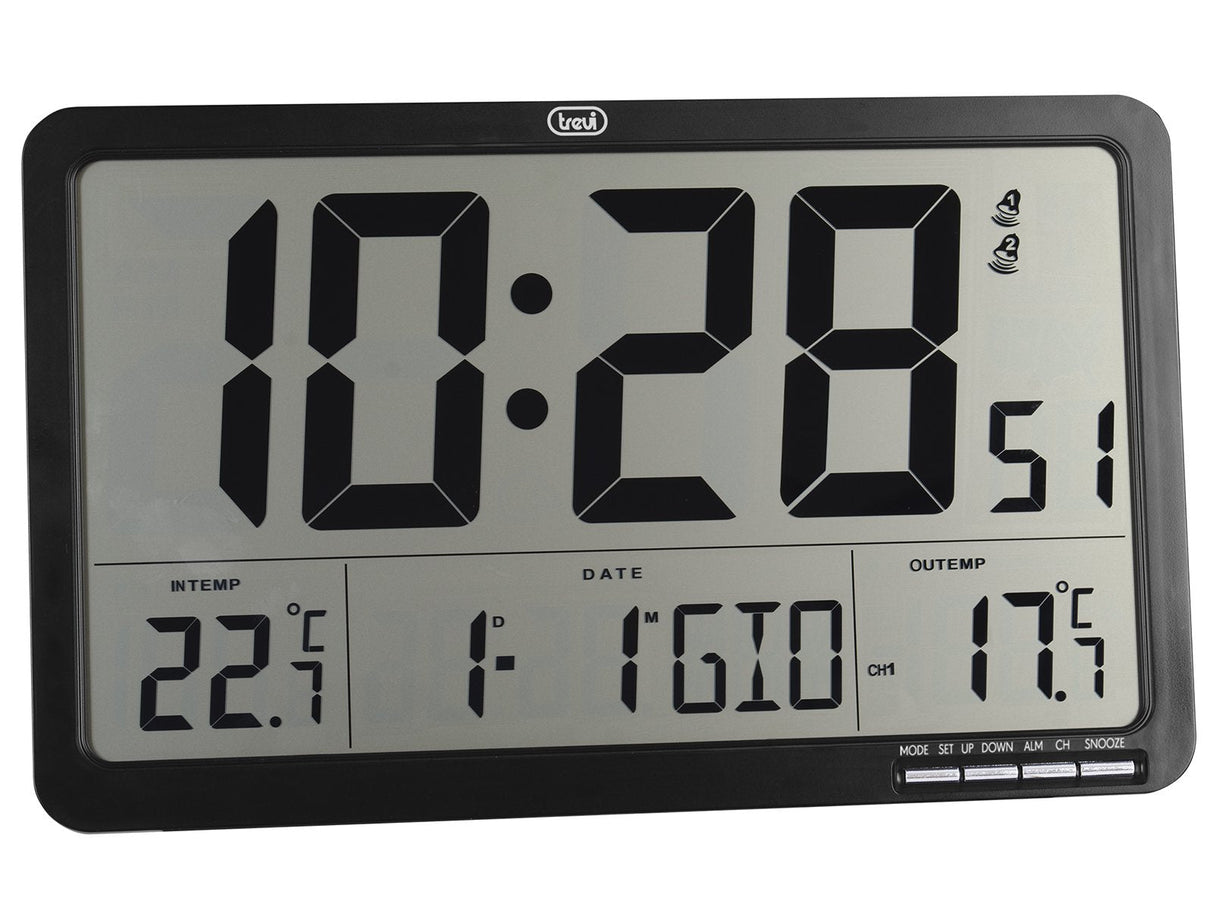 Radio Controlled Digital Wall Clock With External Sensor Trevi Om 3560 Rc